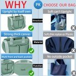 Spacious Canvas Tote Bag with Pockets for Women