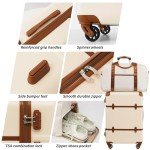 Coolife 3 Piece Hardside Luggage Set with Wheels