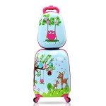 Girls' Rolling Luggage Set with Backpack - Deer Design
