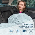 Compact Travel Blanket and Pillow Set with Clip
