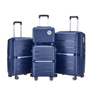 Lightweight 4-Piece Expandable Luggage Set (Blue)