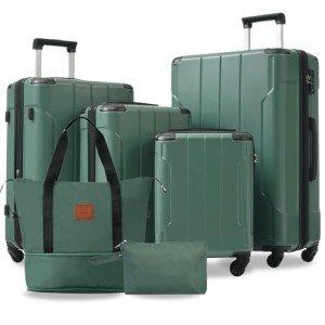 Merax 6-Piece Green Hardshell Luggage Set