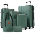 Merax 6-Piece Green Hardshell Luggage Set