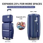 Lightweight 4-Piece Expandable Luggage Set (Blue)