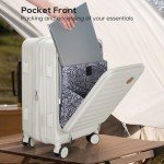 Joyway 5-Piece Expandable Hardside Luggage Set, White