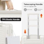 Joyway 5-Piece Expandable Hardside Luggage Set, White