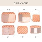 Jadyn 6-Piece Packing Cubes Set - Terracotta Check