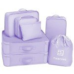 7-Piece Packing Cubes Set for Travel (Purple)