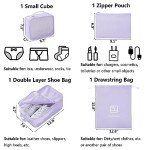7-Piece Packing Cubes Set for Travel (Purple)