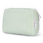 Mint Green Stripe Travel Makeup Bag Organizer