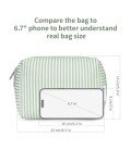 Mint Green Stripe Travel Makeup Bag Organizer