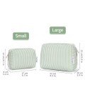 Mint Green Stripe Travel Makeup Bag Organizer