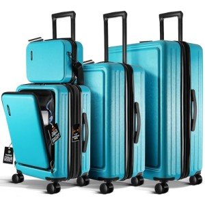 Expandable 4-Piece Hard Shell Luggage Set - Teal