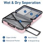 Pink Hard Shell Luggage Set with Spinner Wheels