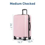 Pink Hard Shell Luggage Set with Spinner Wheels