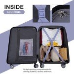 Lightweight 3-Piece Hardshell Suitcase Set - Purple