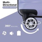 Lightweight 3-Piece Hardshell Suitcase Set - Purple