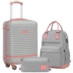 Coolife 3-Piece Lightweight Hardshell Luggage Set