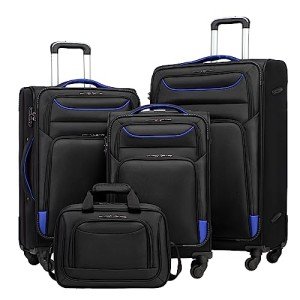 Coolife Lightweight 4-Piece Softshell Luggage Set