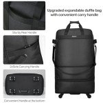 Expandable Black Rolling Suitcase for Travel