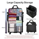 Expandable Black Rolling Suitcase for Travel