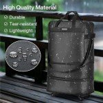 Expandable Black Rolling Suitcase for Travel