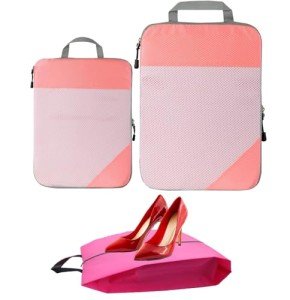 3-Piece Compression Packing Cubes Set - Pink