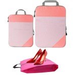 3-Piece Compression Packing Cubes Set - Pink