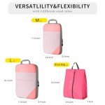 3-Piece Compression Packing Cubes Set - Pink