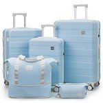 Lightweight 5-Piece Hard Shell Luggage Set - Blue