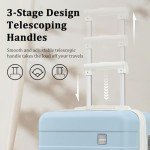 Lightweight 5-Piece Hard Shell Luggage Set - Blue