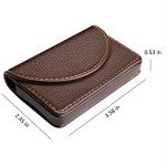 Coffee Leather Business Card Holder for Men & Women