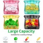 Cute Mini Travel Pill Organizer Case - 4 Pack