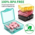 Cute Mini Travel Pill Organizer Case - 4 Pack