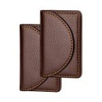 Coffee Leather Business Card Holder for Men & Women