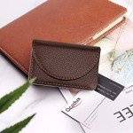 Coffee Leather Business Card Holder for Men & Women