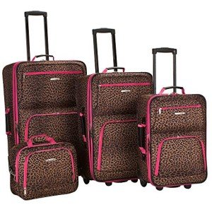 Pink Leopard 4-Piece Softside Luggage Set