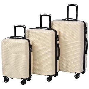 Flieks Lightweight 3-Piece Hardshell Luggage Set