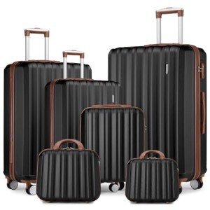 LARVENDER 6-Piece Expandable Lightweight Luggage Set