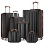 LARVENDER 6-Piece Expandable Lightweight Luggage Set