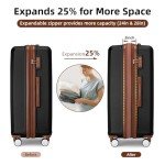 LARVENDER 6-Piece Expandable Lightweight Luggage Set