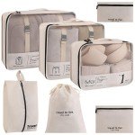 DanArt 7-Piece Beige Travel Luggage Organizer Set