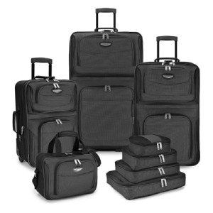 Expandable 8-Piece Rolling Luggage Set - Gray