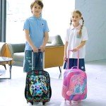 Kids Rolling Suitcase with Game Design for Travel