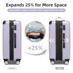 Lavender 5-Piece Expandable Hard Shell Luggage Set