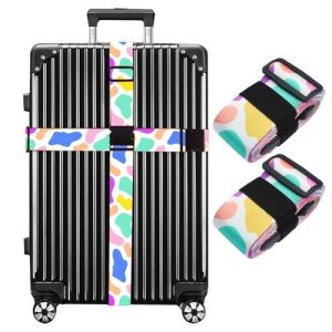 Cow Print TSA Approved Luggage Straps for Suitcases