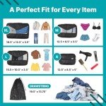 5-Piece Travel Packing Cubes Set - Midnight Black