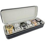 Travel Watch Organizer Case - 6 Slot Black