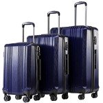 Coolife Expandable 3-Piece Luggage Set with TSA Lock