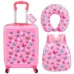 Kids Rolling Luggage Set with Backpack and Pillow